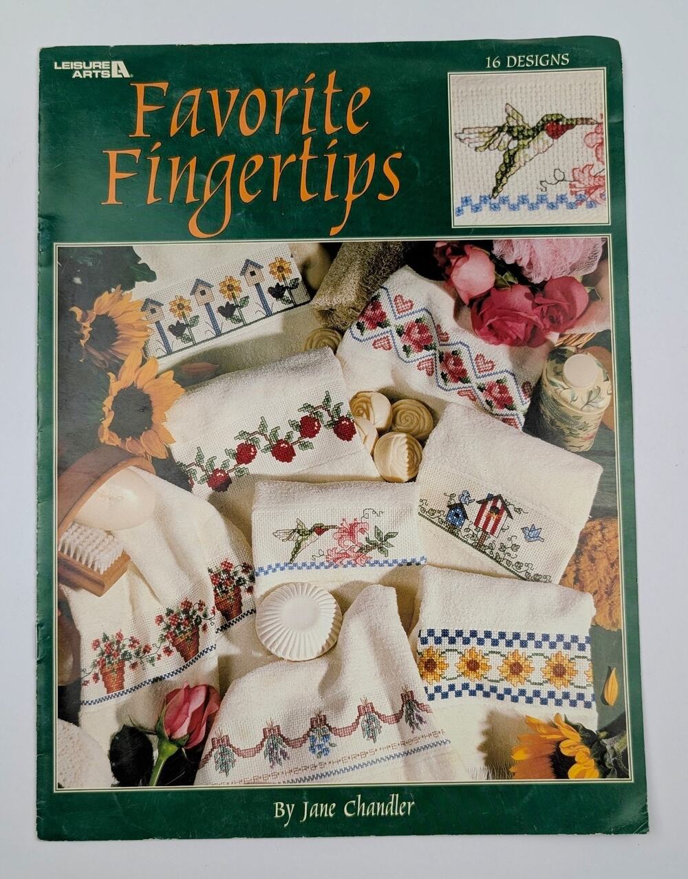 Favorite Fingertips, CROSS STITCH LEAFLET, 16 Towel Designs by Jane Chandler